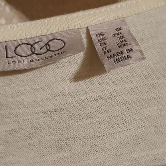 LOGO BY LORI GOLDSTEIN  TUNIC IVORY 1x - Picture 2 of 6